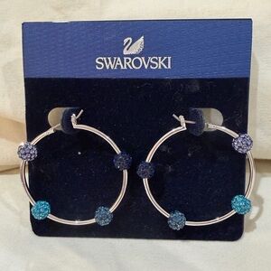 Swarovski Silver Earrings with Blue Accents